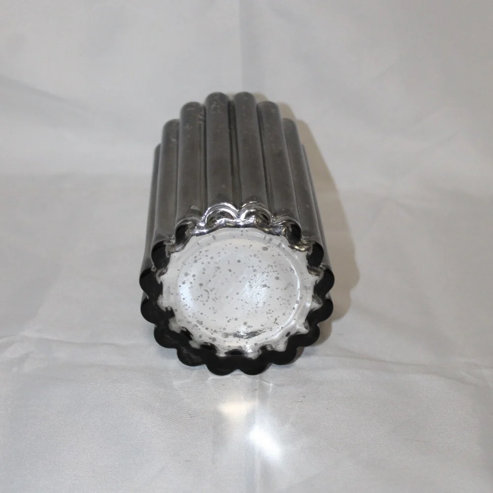 West Elm Illuminated Mercury Glass Hurricane Candle Holders. Sz. 8